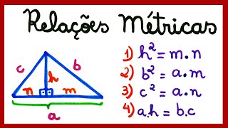 RELAÇÕES MÉTRICAS NO TRIÂNGULO RETÂNGULO [upl. by Isman670]