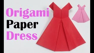 How to Make a Pretty Origami Paper Dress 👗  Origami Paper Folding Craft Videos Tutorials for Kids [upl. by Narton762]