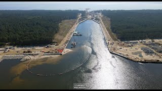 Przekop Mierzei Wiślanej Przelot nad całą inwestycją 4K [upl. by Bradski]