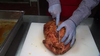 How to carve amp serve turducken at Heberts Specialty Meats [upl. by Karr]