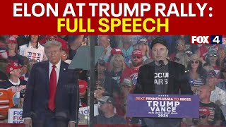 Elon Musk at Trump rally in Butler PA FULL SPEECH [upl. by Asli]