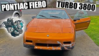 1986 Fiero GT 3800 turbo swap starts now Pulling the old engine [upl. by Akaenahs461]