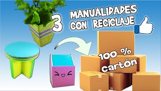 3 Ideas con CARTÓN RECICLAJE  Ecobrisa [upl. by Sallyanne]