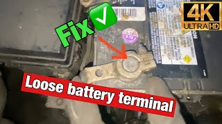 How to fix a loose battery terminal the best easiest way Battery terminal shims [upl. by Crow]