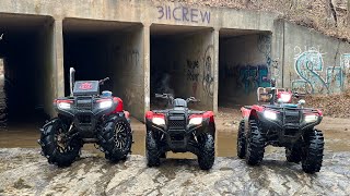 Mud riding on the Hondas WE FOUND 3 ABANDONED CARS AND A STOLEN SAFE [upl. by Aivek169]