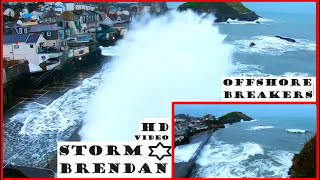 Large Waves at Cheyne Beach Ilfracombe Storm Brendan [upl. by Attelrac173]