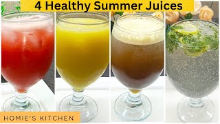 4 Healthy Summer Juices  How to make Healthy Summer Juices at home [upl. by Rae259]