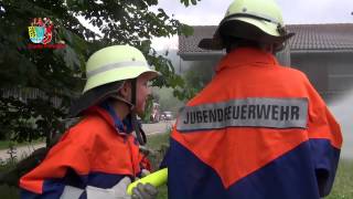 Kinder löschen Bauernhof  Gemeinschaftsübung der Jugendfeuerwehr Ainring 2014 [upl. by Belter]