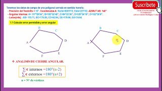 POLIGONAL CERRADA  Error Angular Y Compensación Angularvideo01 [upl. by Bari]