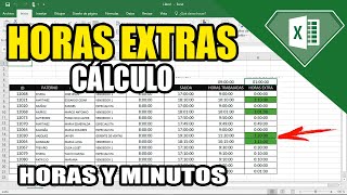 COMO CALCULAR EL PAGO DE HORAS EXTRA en excel 2023  Funciones de sumar y restar horas [upl. by Odrawde651]