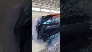 Painting fenders and bumpers with metallic blue paint [upl. by Imtiaz867]