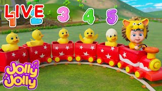 LIVE🔴Five little ducks  Best Duck song  More  Jolly Jolly amp Animals  Best Kids Songs [upl. by Danella554]