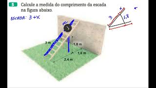 5 Calcule a medida do comprimento da escada na figura abaixo [upl. by Dib]