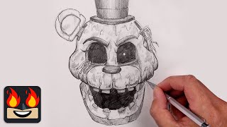 How To Draw Golden Freddy  Five Nights at Freddys [upl. by Anujra]