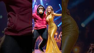 monkey and girl dancing stirring dance Americas Got Talentagt dancing dance shorts haifunny99 [upl. by Princess]