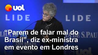 Exministra critica brasileiros que atacam o país Por favor parem de falar mal do Brasil [upl. by Greenwood]