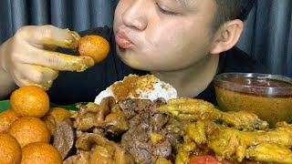 EATING CHICKEN FEET CHICKEN GIZZARD amp LIVER amp EGGS CURRY EXTRA GRAVY  MUKBANG  Mr Freddie Gangte [upl. by Miksen180]