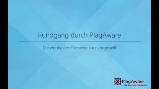 PlagAware  Rundgang durch PlagAware [upl. by Yrak]