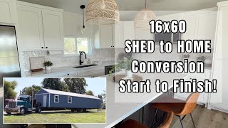 SHED to HOME Conversion  16x60 Shed 2BR 2BA Start to Finish shedtohouse shedtohome [upl. by Liew]