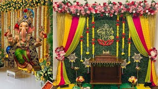 200 Ganpati Decoration Ideas  Simple Ganpati Home Decorations ganpatidecoration [upl. by Ashlen997]