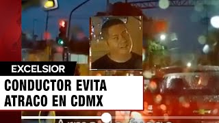 Conductor evita atraco en CDMX avienta a rat que se subió al parabrisas [upl. by Choo]