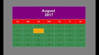 How to create calendar with html and css [upl. by Malvia]