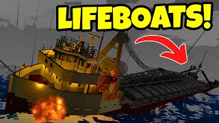 Huge Cargo Ship EXPLODES AND SINKS Stormworks Survival [upl. by Nellac467]