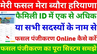 Meri Fasal Mera Byora Portal पर Family ID में 1 से अधिक सदस्यों के नाम Fasal Panjikaran Kaise Karen [upl. by Ennovi617]