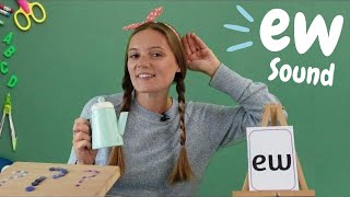 ew Sound Phonics  Learn to Read with ew Words  British Teachers Phonics Lesson [upl. by Linoel]