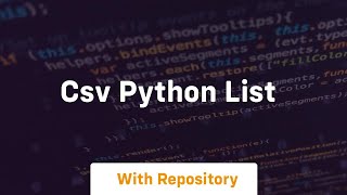 csv python list [upl. by Annaitsirk1]