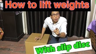 How to pick weight with slip disc  Weight lifting with back injury [upl. by Carroll39]