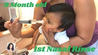 How to relieve a babys stuffy nose  Nasal Rinse for Infants and Toddlers [upl. by Portwin367]