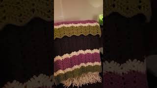 Ripple Eyelet Chevron Blanket 🧶🧙‍♀️🔮 handmade stylecraftyarn art crochet yarnlife crochetlove [upl. by Eetnod]