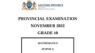 Grade 10 Maths P 1 2022 November Question 2 [upl. by Thedric]