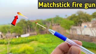 Match stick fire gun  amazing matches rocket  matchstick rocket fire gun  diy mini rocket [upl. by Anej743]