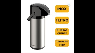 Garrafa Inox Térmica 1 Litro Café Chá Aço Termica Unitermi [upl. by Wilbert]