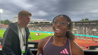 Brittany Brown Beats Shericka Jackson MarieJosée Ta LouSmith In 200m At Diamond League Oslo 2024 [upl. by Oilcareh808]