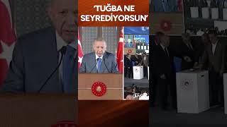 Cumhurbaşkanı Erdoğandan canlı yayında AK Partili vekile fırça Tuğba ne seyrediyorsun shorts [upl. by Aniakudo]