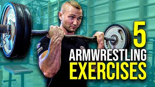 ARM WRESTLING TRAINING 5 ESSENTIAL EXERCISES [upl. by Atnom]