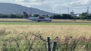 Loganair ATR 42 departs Belfast BHD 10082024 [upl. by Hcurab]