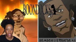 The Freemans vs Colonel Stickmeaner The Boondocks 2x45 REACTION [upl. by Nnylsoj517]