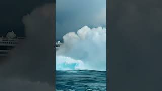 Can This Cruise Ship Hold Steady Against the Power of a Tidal Wave scaryocean tidalwave sunami [upl. by Annayi]