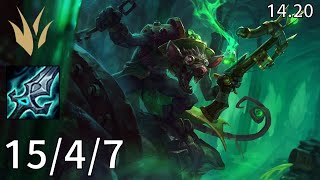 Twitch Jungle vs Diana  EUW diamond  Patch 1420 [upl. by Ahsirtap209]