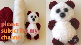 How to Make a PomPom Teddy Bear  Easy DIY Craft TutorialInternationalDIY [upl. by Minna738]