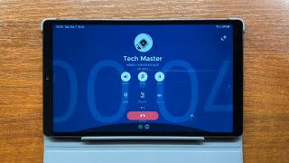 Samsung Galaxy Tab A7 Lite LTE Drupe Dialer Horizontal Incoming Call in Book Cover One UI Core 511 [upl. by Ahcsatan105]