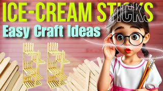 I made a shelf from icecream sticks🦋✨  Icecream sticks craft handmade diy craft craftideas [upl. by Nerot]