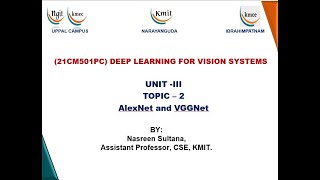 DLVSUNIT3TOPIC2AlexNet and VGGNet [upl. by Arihaz654]