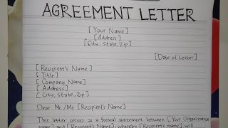 How to Write An Agreement Letter Template amp Sample  Writing Practices [upl. by Latif]