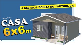 Projeto de Casa Pequena 6x6 metros  Casa simples Ã³tima para morar casa decorada [upl. by Homere]