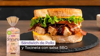 Sándwich de Pollo y Tocineta con salsa BBQ [upl. by Enened]